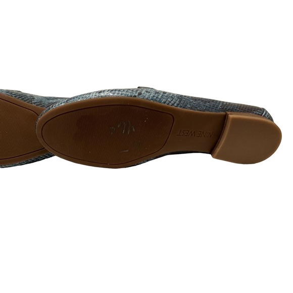 Women's Nine West Last Call Faux Blue Snakeskin Loafers Sz: 9 - Picture 10 of 10